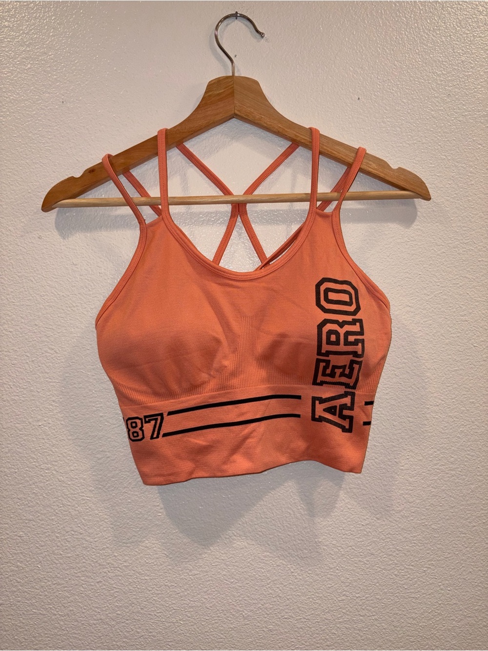 5/$26 Aeropostale Coral Strappy Sports Bra
